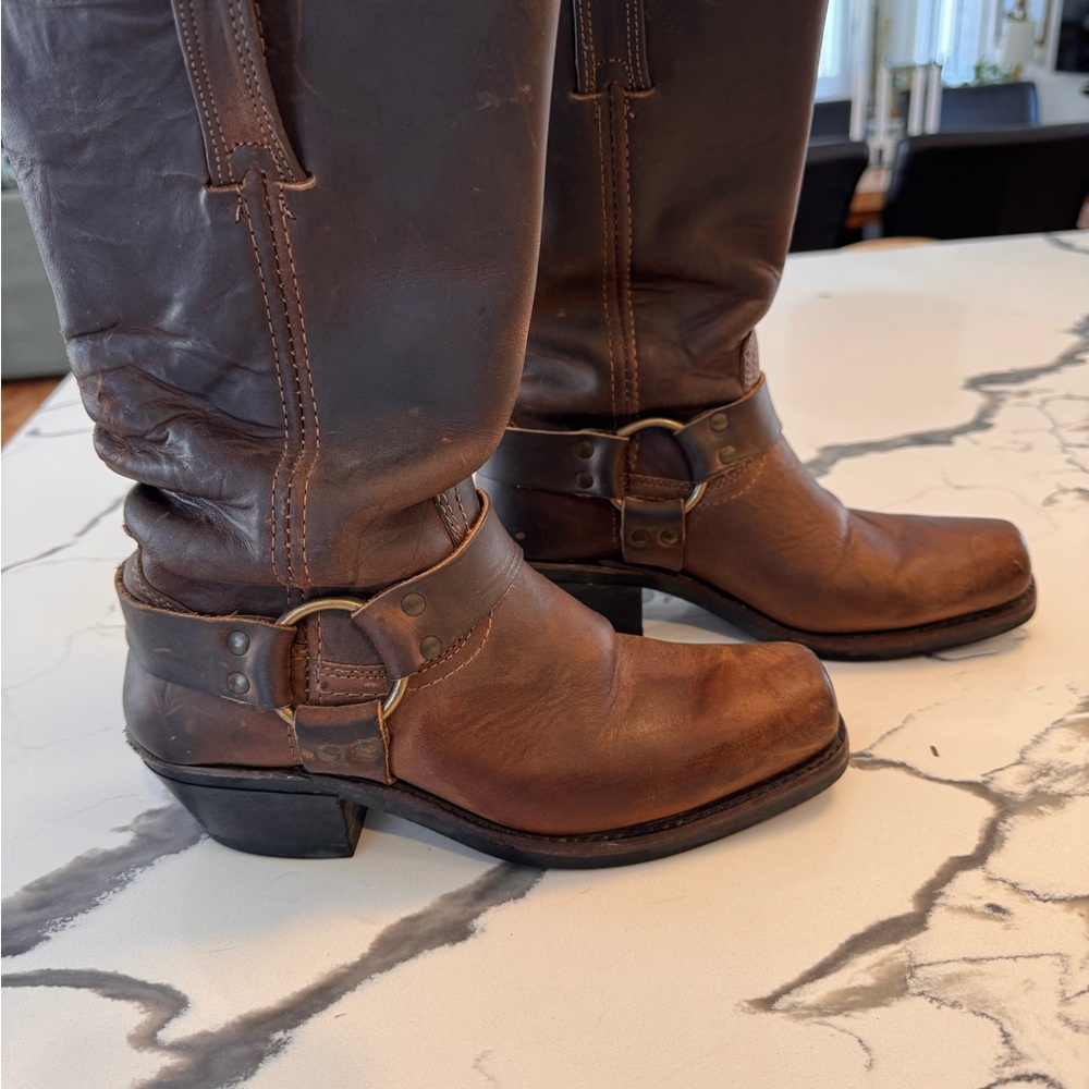 Classic Frye Harness Leather Boots - Picture 3 of 7